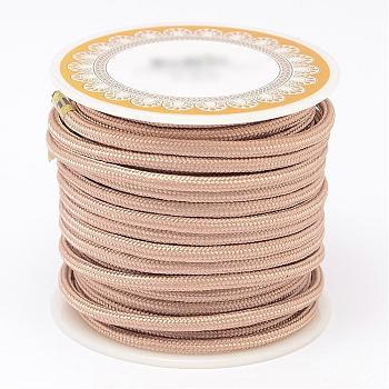 Braided Polyester Cords, Round, BurlyWood, 3mm, about 8.74 yards(8m)/roll