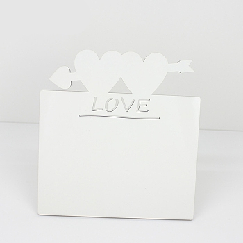 Valentine's Day MDF Board Heat Transfer Blanks Photo Frame, for Heat Press, Rectangle with Word Love & Heart, White, 190x190x5mm