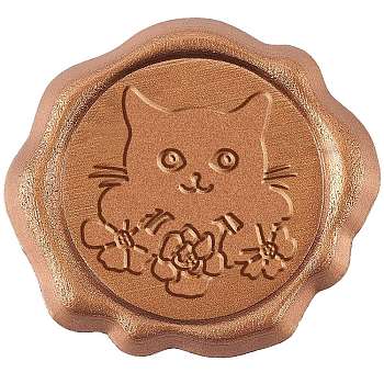 CRASPIRE Adhesive Wax Seal Stickers, For Envelope Seal, Cat Pattern, 25mm