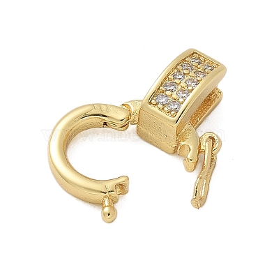 Brass Micro Pave Clear Cubic Zirconia Twister Clasps(KK-P293-02B-G)-2