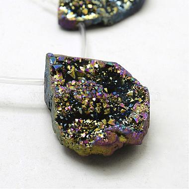 Cuentas de ágata druzy natural electrochapada hebras(G-N0259-01)-3