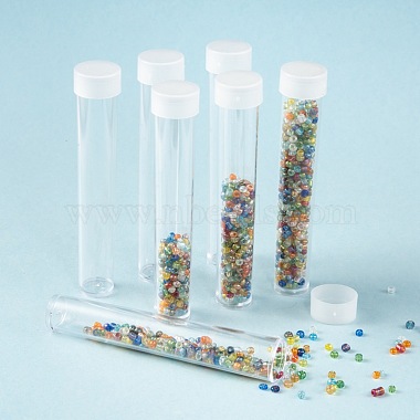 Tubes contenants de perles en plastique transparent avec couvercle(C066Y)-7