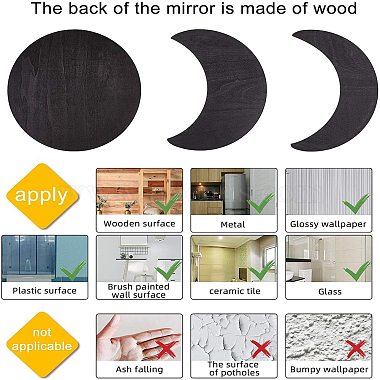 акриловое деревянное зеркало с фазами луны(DIY-WH0167-48B)-5
