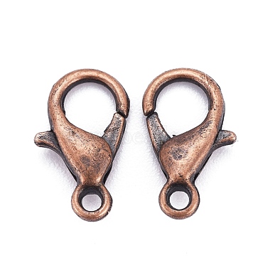 Red Copper Tone Zinc Alloy Lobster Claw Clasps(X-E102-NFR)-3
