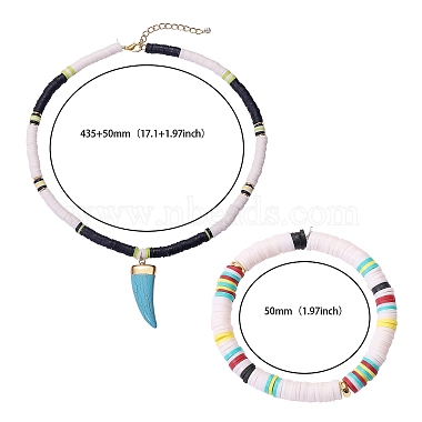 bracelets extensibles et ensembles de bijoux collier pendentif(SJEW-SZ0001-002)-8