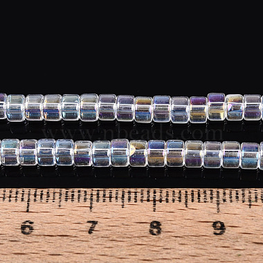 AB Color Plated Transparent Glass Beads Strands(GLAA-T026-2x4mm-T06)-4