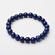 Natural Lapis Lazuli(Dyed) Beaded Stretch Bracelet(BJEW-F203-06)-1