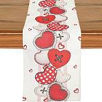 Heart Pattern Linen Tablecloth, for Valentine's Day Party Decorations, Red, 1800x319x1mm(AJEW-WH20006-230)
