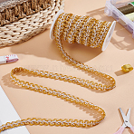 Metallic Polyester Lace Ribbons, with Plastic Empty Spools, Tan, 1/2 inch(13mm)(OCOR-LP0004-31)