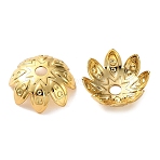 Brass Bead Caps, Flower, Cadmium Free & Lead Free, Rack Plating, Long-Lasting Plated, Real 18K Gold Plated, 9.5x3.5mm, Hole: 1.6mm(KK-C260-16G)
