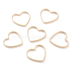 Brass Linking Rings, Long-Lasting Plated, Heart, Real 24K Gold Plated, 13.5x14.5x1mm, Inner Diameter: 13x11mm(KK-Y003-02E-G)