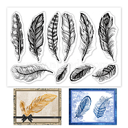 PVC Plastic Stamps, for DIY Scrapbooking, Photo Album Decorative, Cards Making, Stamp Sheets, Feather Pattern, 16x11x0.3cm(DIY-WH0167-56-1049)