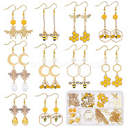 DIY Bee Dangle Earring Making Kit, Including Brass & Alloy Pendants & Link Connectors, Brass Earring Hooks, Glass Pearl Beads & Pendants, Golden, 138Pcs/box(DIY-SC0020-43)