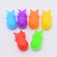 Silicone Wine Glass Charms, Drink Markers, for Bar, Christmas, Birthday, Party Decoration, Pineapple, Mixed Color, 26x14x13.5mm, 6 color/set(AJEW-WH0120-76)