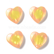 Printed Opaque Resin Cabochons, Heart, Gold, Geometric Pattern, 16x16x5mm(FIND-E020-09C-10)