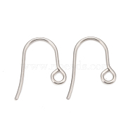 316 Surgical Stainless Steel Earring Hooks, Ear Wire, with Horizontal Loop, Stainless Steel Color, 15x12x0.7mm, 21 Gauge, Hole: 2mm(STAS-A056-11P)