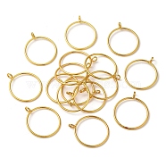 Brass Hollow Pendants, Long-Lasting Plated, Ring, Golden, 29mm, Hole: 2.5mm(KK-P001-94G)