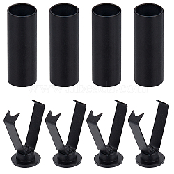 Alloy Detachable Cord End Lock Stoppers, Metal Cord Tip Caps Buckle, for Shoelaces Sportswear Accessories, Black, 19.5x7mm, 20pcs/set(FIND-CP0002-55B)