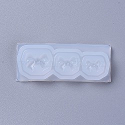 Silicone Molds, Resin Casting Molds, For UV Resin, Epoxy Resin Jewelry Making, Bowknot, White, 63x25x8mm, Bowknot: 10x16mm, 8x13mm and 7x10mm(X-DIY-L026-050)