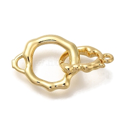 Rack Plating Brass Fold Over Clasps, Cadmium Free & Lead Free, Long-Lasting Plated, Real 18K Gold Plated, 24.5mm(KK-I720-03G)