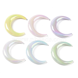 Opaque Acrylic Beads, Moon, Mixed Color, 33x28x7mm, Hole: 2mm(X-OACR-G035-06)