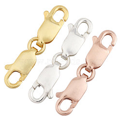 3Pcs 3 Color 925 Sterling Silver Lobster Claw Clasps, Mixed Color, 21.5mm, Inner Diameter: 2.8x1.8mm, 1pc/color(STER-GL0001-01)