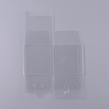 Foldable Transparent PVC Boxes, for Craft Candy Packaging Wedding Party Favor Gift Boxes, Clear, 7x7x7cm