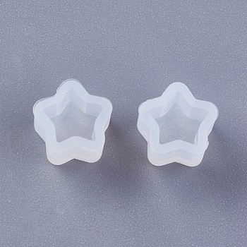 Silicone Molds, Resin Casting Molds, For UV Resin, Epoxy Resin Jewelry Making, Star, White, 8x5mm, Inner Size: 6mm