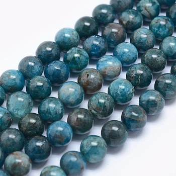 Natural Apatite Beads, Round, 8mm, Hole: 1mm, about 252pcs/250g