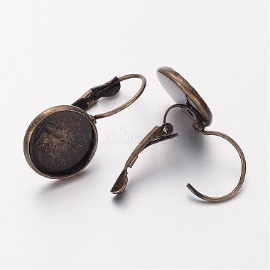 Antique Bronze Tone Brass Leverback Earring Findings fit for Domed Cabochons(X-KK-C1244-NFAB)-2