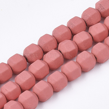 4mm OrangeRed Polygon Non-magnetic Hematite Beads