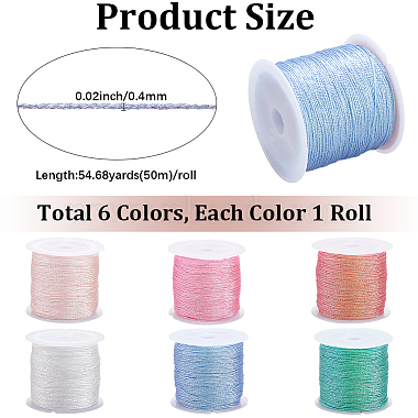 6 Rolls 6 Colors Polyester Braided Cord(WCOR-CY0001-02B)-2