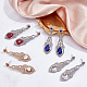 4 Pairs 4 Colors Rhinestone Teardrop Dangle Stud Earrings(EJEW-AN0004-22)-7