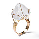 Adjustable Natural Quartz Crystal Finger Rings(RJEW-T019-02J-KC)-4