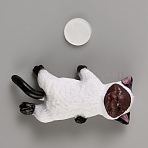 PVC Cat Display Decorations, for Home Office Desk Decoration, WhiteSmoke, 45x21.5x14.5mm(DJEW-WH0063-64E)