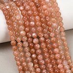 Natural Sunstone Beads Strands, Smooth Round, 6~6.5mm, Hole: 0.6mm, about 61~66pcs/strand, 14.76''~15.16''(37.5~38.5cm)(G-P621-6mm-01)