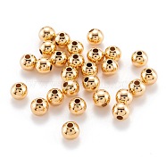 Brass Spacer Beads, Long-Lasting Plated, Round, Real 18K Gold Plated, 5mm, Hole: 1.5mm(KK-F824-101D-G)