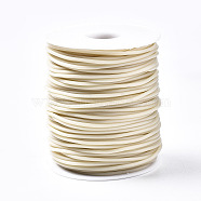 Hollow Pipe PVC Tubular Synthetic Rubber Cord, Wrapped Around White Plastic Spool, Tan, 2mm, Hole: 1mm, about 54.68 yards(50m)/roll(RCOR-R007-2mm-19)