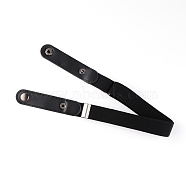Unisex Adjustable No Buckle Imitation Leather Elastic Waist Belt, with Iron Button, for Jeans Pants Skirts, Black, 580~870x24.5x2mm(AJEW-WH0182-80B)