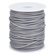 1 Roll Hollow Pipe PVC Tubular Synthetic Rubber Cord, Wrapped Around White Plastic Spool, Gray, 2mm, Hole: 1mm, about 54.68 Yards(50m)/roll(RCOR-SC0001-01C)