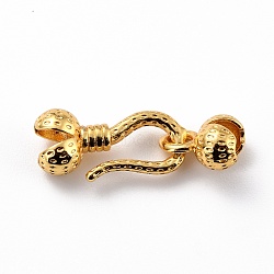 Eco-Friendly Brass S-Hook Clasps, Cadmium Free & Lead Free, Real 18K Gold Plated, 23.5x8.5x5.5mm(KK-C226-16G-RS)
