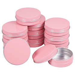 60ml Round Aluminium Tin Cans, Aluminium Jar, Storage Containers for Cosmetic, Candles, Candies, with Screw Top Lid, OldRose, 7.1x2.5cm, Capacity: 60ml(2.02 fl. oz)(CON-WH0027-01)