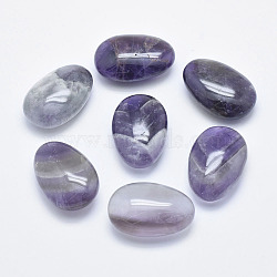 Oval Natural Amethyst Palm Stone, Reiki Healing Pocket Stone for Anxiety Stress Relief Therapy, 29.5~34x18.5~23x13mm(G-K246-55)
