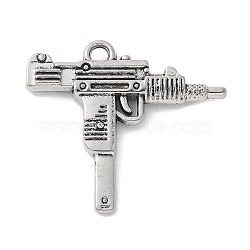 Tibetan Style Alloy Pendants, Gun, Antique Silver, 35.5x39.5x5.5mm, Hole: 3mm(PALLOY-D290-25AS)