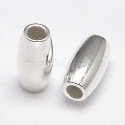 Oval 925 Sterling Silver Beads, Silver, 6x3mm, Hole: 1.5mm(X-STER-F012-19A)