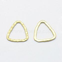 Brass Linking Rings, Lead Free & Cadmium Free & Nickel Free, Triangle, Raw(Unplated), 15x14x1mm(KK-E716-101C-RS)