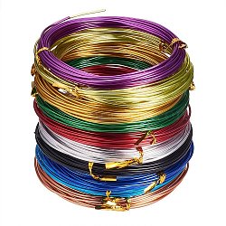 Pack of 10 rolls Multicolor Round Aluminum Wire Jewelry Making Beading Craft Wire, about 19 Feet/Roll, Mixed Color, 15 Gauge, 1.5mm, 6m/roll, 10 rolls/box(AW-PH0001-01-1.5mm)