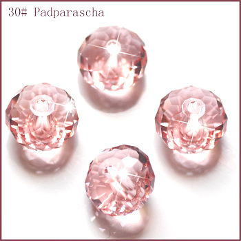 Imitation Austrian Crystal Beads, Grade AAA, Faceted, Rondelle, Light Salmon, 8x5.5mm, Hole: 0.9~1mm