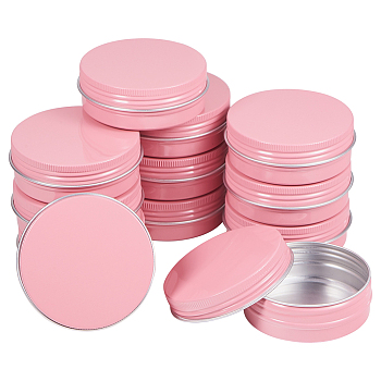 60ml Round Aluminium Tin Cans, Aluminium Jar, Storage Containers for Cosmetic, Candles, Candies, with Screw Top Lid, OldRose, 7.1x2.5cm, Capacity: 60ml(2.02 fl. oz)