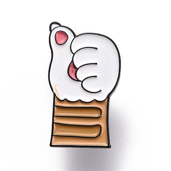 Thumb Up for Good Symbol Enamel Pin, Cat Paw Shape Alloy Enamel Brooch for Backpack Clothes, Electrophoresis Black, BurlyWood, 26x15x10.5mm, Pin: 1mm.